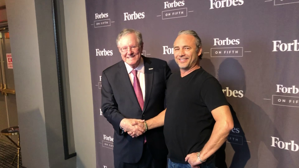 Jack Whatley with Steve Forbes at Forbes on Fifth in New York City